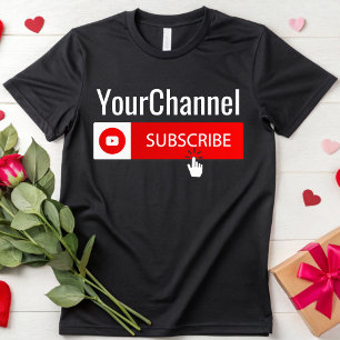 Social Media Like Subscribe Channel Name Youtuber T-Shirt