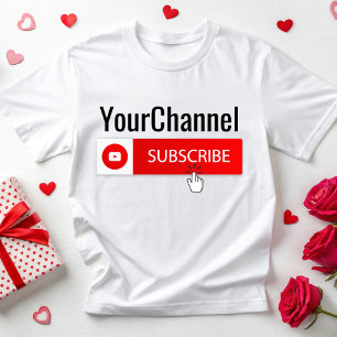 Social Media Like Subscribe Channel Name Youtuber T-Shirt