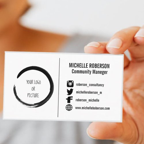 Social media logo or picture business Card