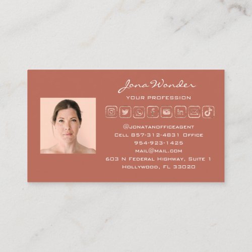 Social Media Logo Photo QR Code Makeup Artist Business Card