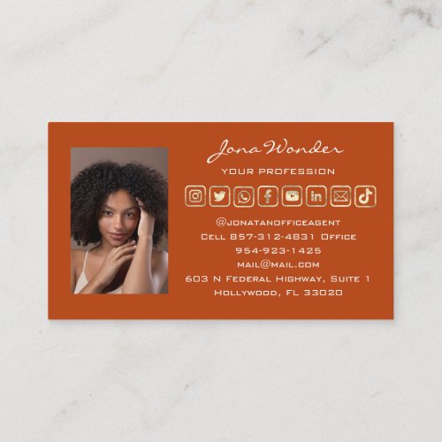 Social Media Logo Photo QR Code Makeup ArtistGold  Business Card