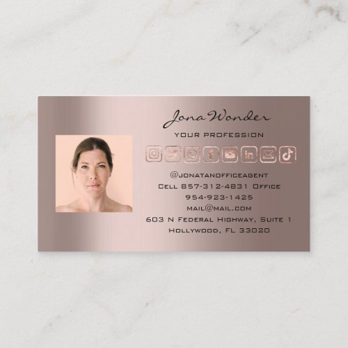 Social Media Logo Photo QR Code Makeup Beauty  Business Card