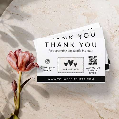 Social Media Logo QR Code Thank You Loyalty Card