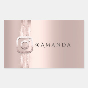 Social Media Makeup Glam Event Instagra Logo Rectangular Sticker