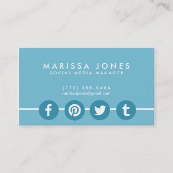 Social Media Manager Blue Business Cards by businessmailers at Zazzle