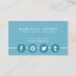 Social Media Manager Blue Business Cards at Zazzle