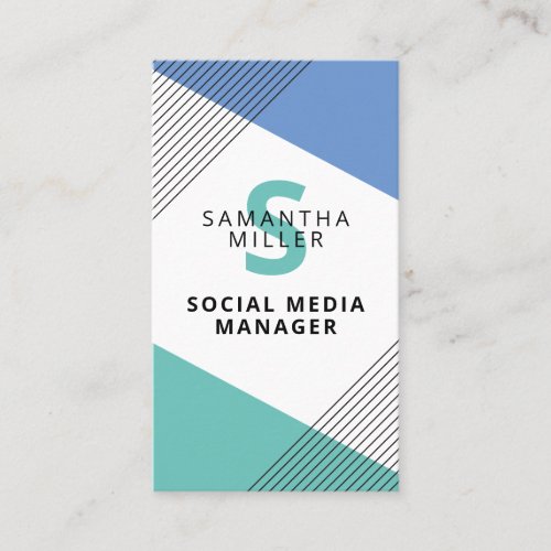 Social Media Manager Chic Modern Geometric Business Card