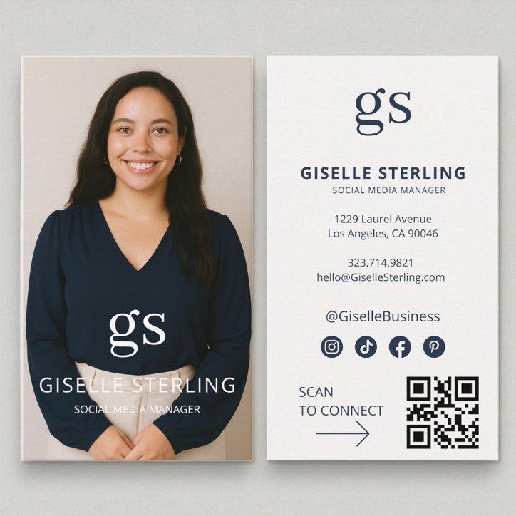 Social Media Manager Photo Social Media QR Code Business Card