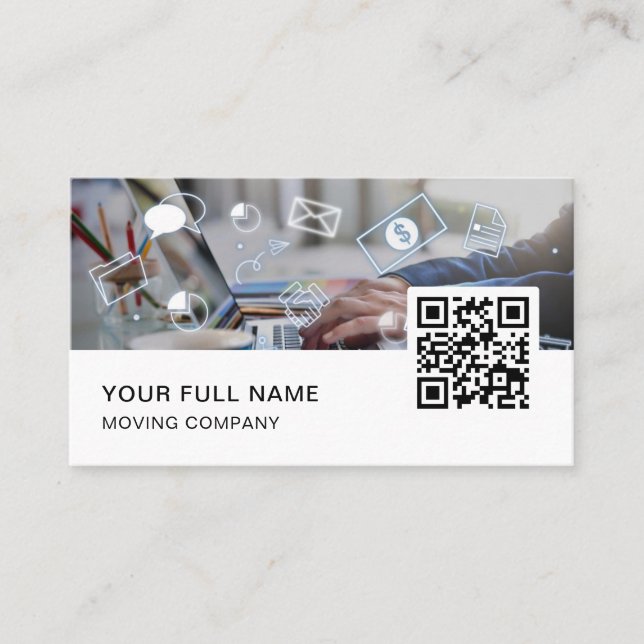 Social Media Manager QR Code Logo Social Media Business Card (Front)