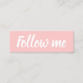 Social media minimalist modern pink instagram mini business card