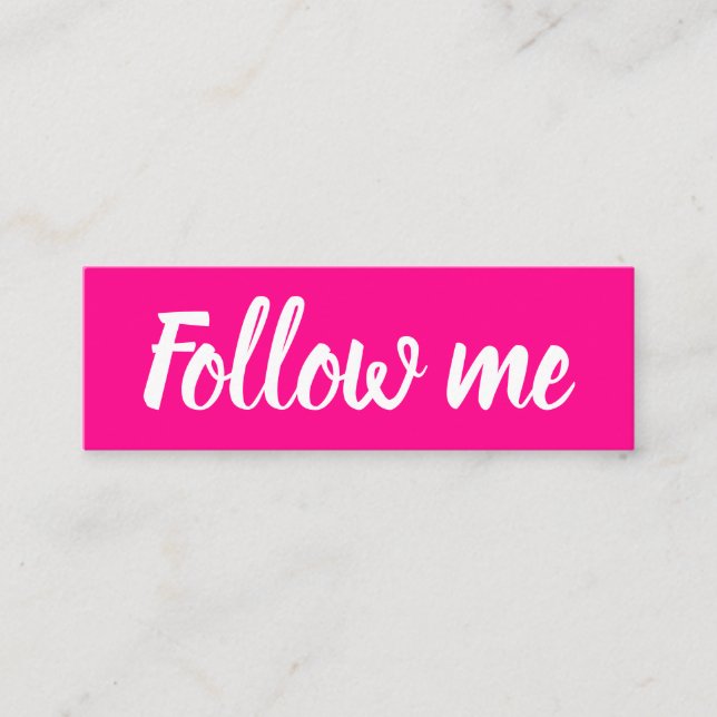 Social media minimalist modern trendy pink mini business card (Front)