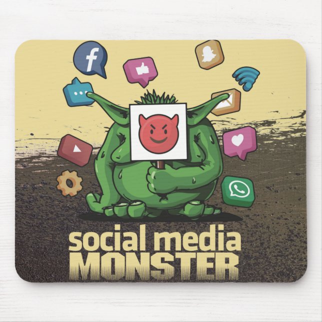 Social Media Monster Mousepad (Front)