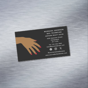 Social Media Nail Techician Manicure Beauty Salon Business Card Magnet