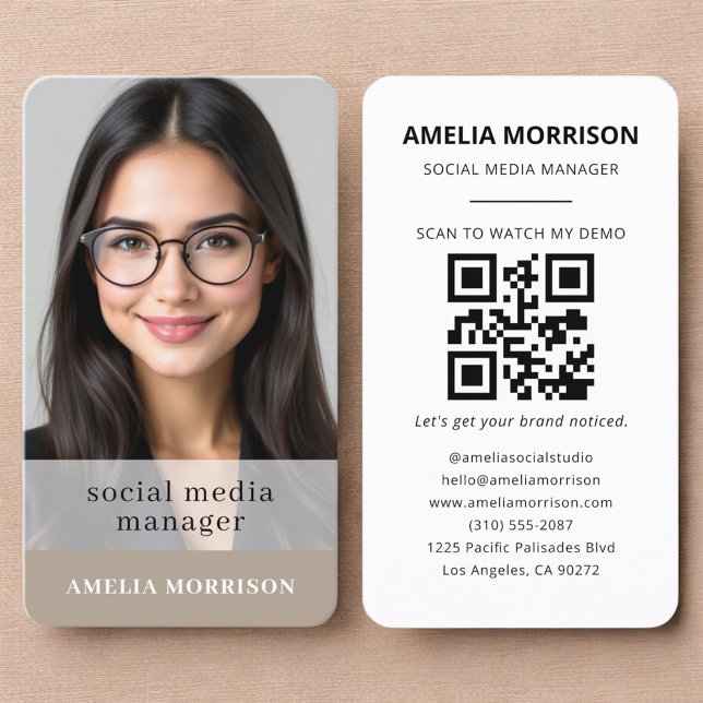Social Media Neutral QR Code Photo  Business Card (Creator Uploaded)