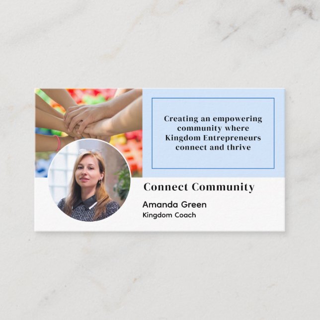 Social Media Page Photo QR Code Business Card (Front)