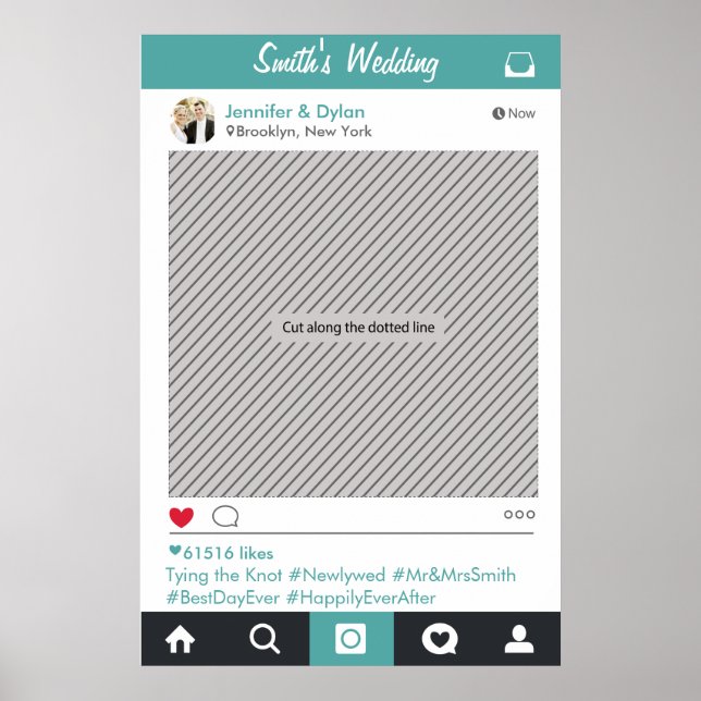 Social Media Party Frame Photo Booth Prop Poster (Front)
