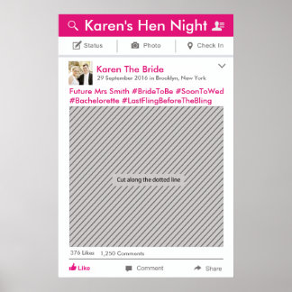 Social Media Party Frame Photo Booth Prop Poster