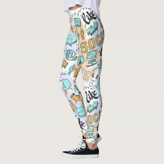 Social Media Pattern Leggings (Left)