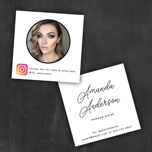 Social Media Photo  Icons Simple Modern Square Business Card