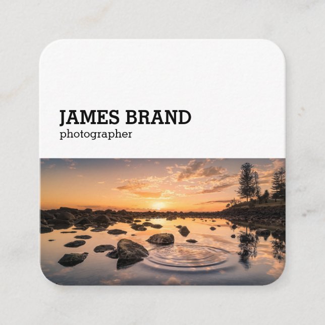 Social Media Photography Photographer Square Business Card (Front)