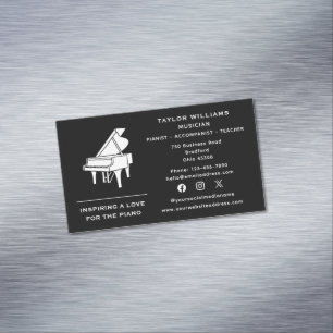 Social Media Pianist Piano Teacher Accompanist Fun Business Card Magnet