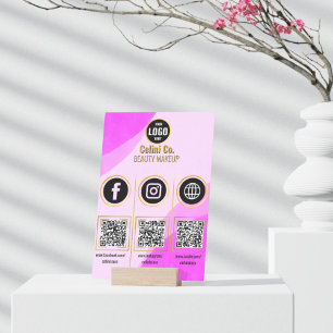 Social Media QR Code Acrylic Sign - Custom Beauty 