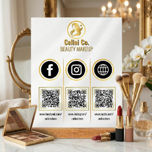 Social Media QR Code Acrylic Sign - Multi Platform