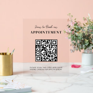Social Media QR Code Beauty Business Salon Payment Acrylic Sign