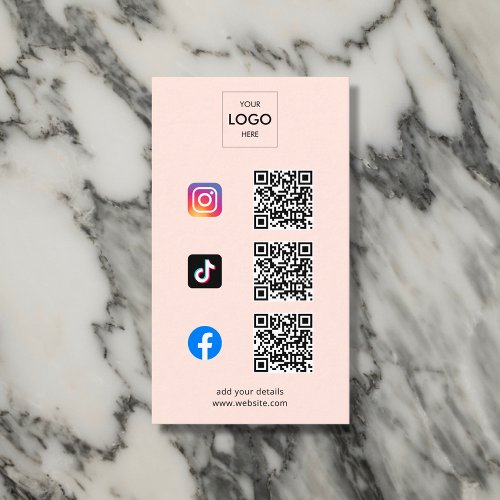 Social Media QR Code Branding Logo Business Card