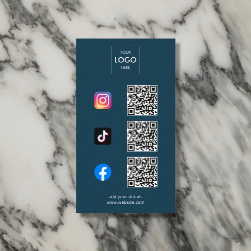 Social Media QR Code Branding Logo Business Card