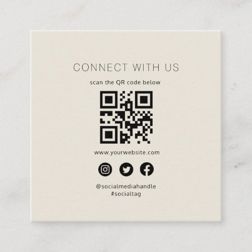 Social media QR Code business card
