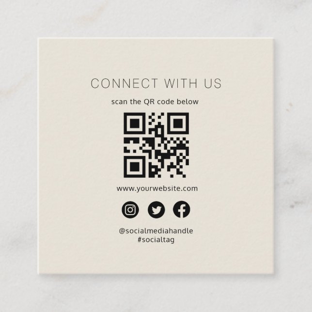 Social media QR Code business card (Front)