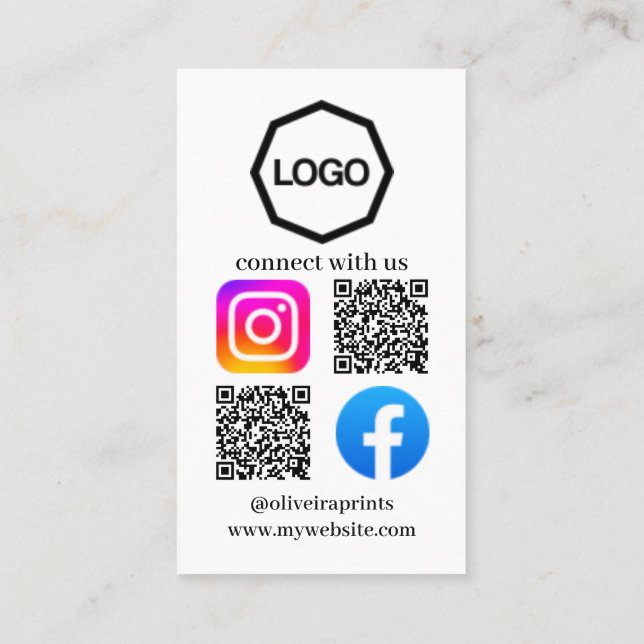 Social Media QR Code Business Card (Back)
