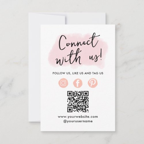 Social Media QR Code Connect With Us Business Card