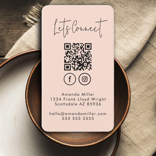 Social Media QR Code Connect With Us Modern Bold Business Card