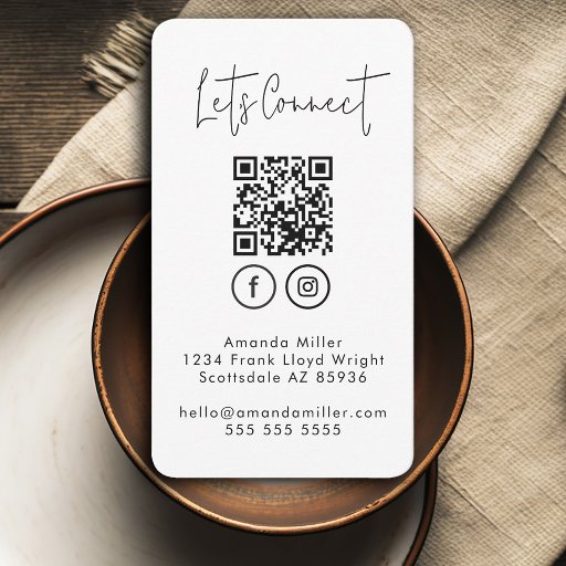 Customizable Social Media QR Code Connect With Us Modern Bold Business Card