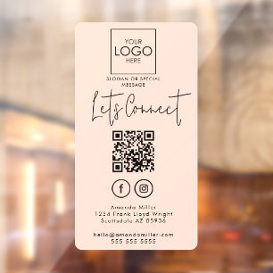 Social Media QR Code Connect With Us Modern Bold Window Cling