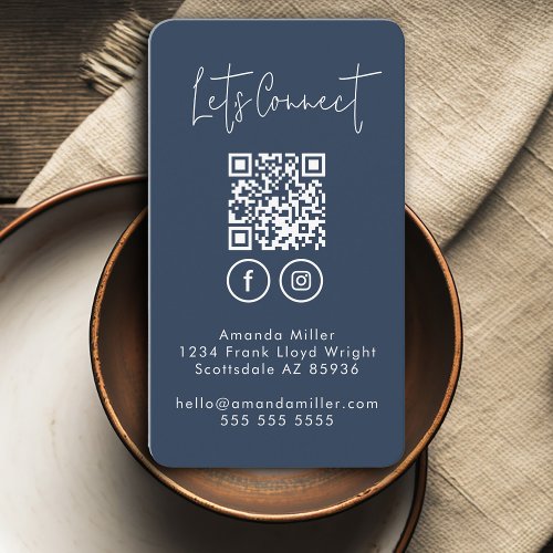 Social Media QR Code Connect With Us Modern Busine Business Card