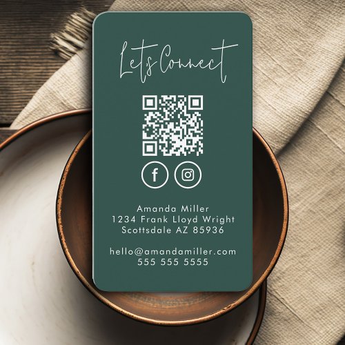 Social Media QR Code Connect With Us Modern Busine Business Card
