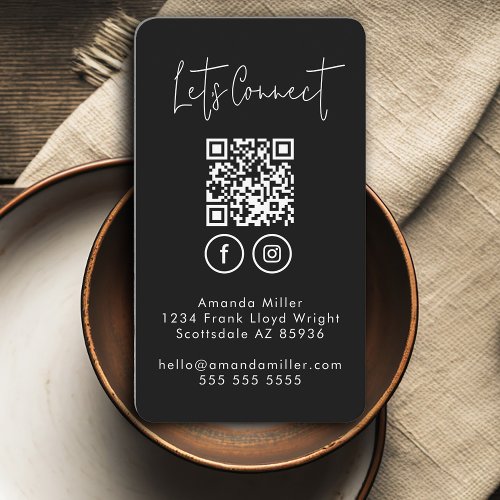 Social Media QR Code Connect With Us Modern Business Card