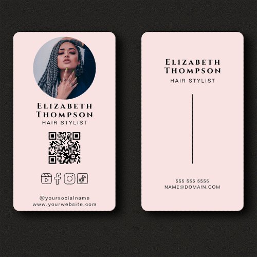 Social Media QR Code Connect With Us Modern Cool Business Card