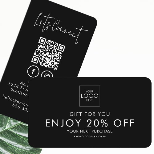 Social Media QR Code Connect With Us Modern Discount Card