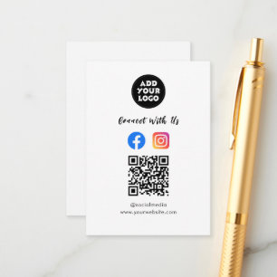 Social Media Qr Code   Instagram Facebook Enclosure Card