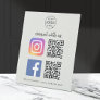Social Media | QR Code Instagram Facebook Gray Pedestal Sign