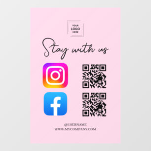 Social Media QR Code Instagram Facebook Wall Decal