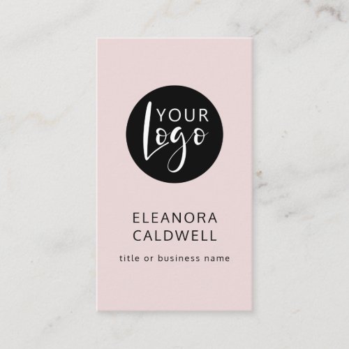 Social Media QR Code Logo Blush Pink Business Card