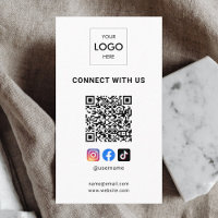 Social Media QR Code Modern Logo White