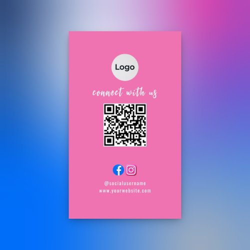 Social Media QR Code Modern Pro Minimalist Sleek B Business Card