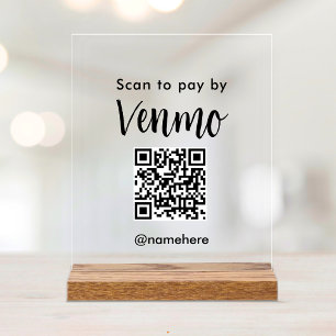 Social Media QR Code Payment Acrylic Sign