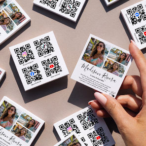 Social Media QR Code Photo Grid Content Creator Square Business Card